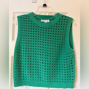 She + Sky Teal Sleeveless Knit Sweater
